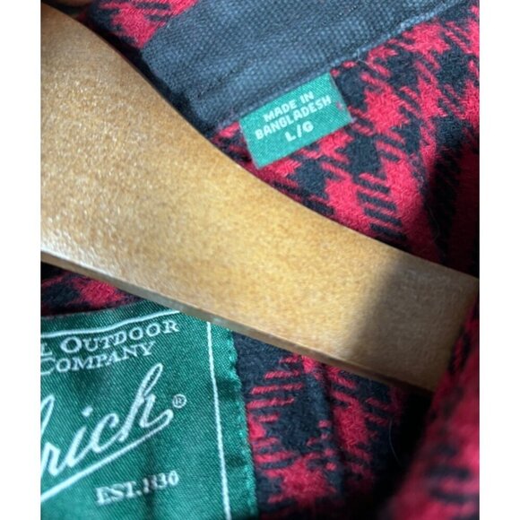 Woolrich Men's Red‎ Plaid Flannel Shirt Jacket L Cotton Shacket - Picture 3 of 6